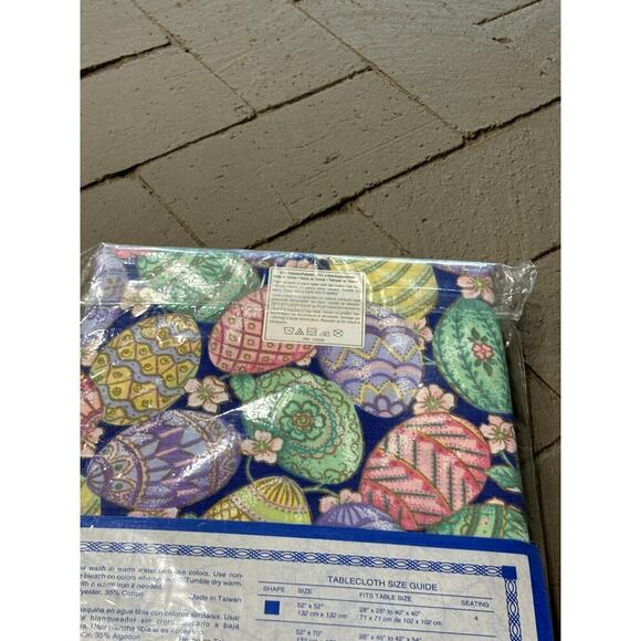 Bardwil Linens Easter Egg Glow Vintage Rectangle Table Cloth NWT - Picture 3 of 5